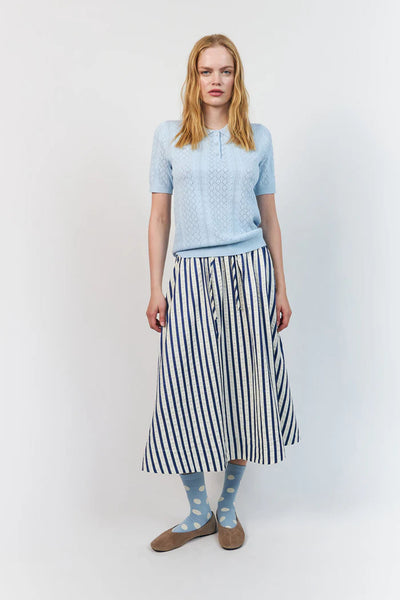 AlaiaLL Polo Knit S/S 22 Ljusblå - 26265-5007 Thumbnail