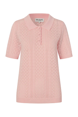 AlaiaLL Polo Knit S/S 84 Ljusrosa - 26265-5007