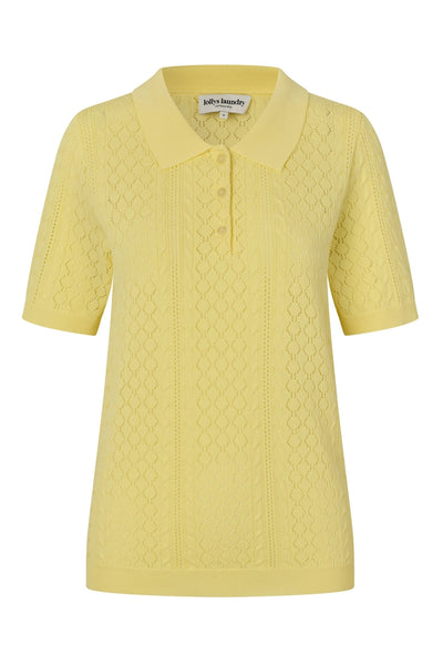 Alaiall Polo Knit S/S Neon Gul - 26265-5007 Thumbnail