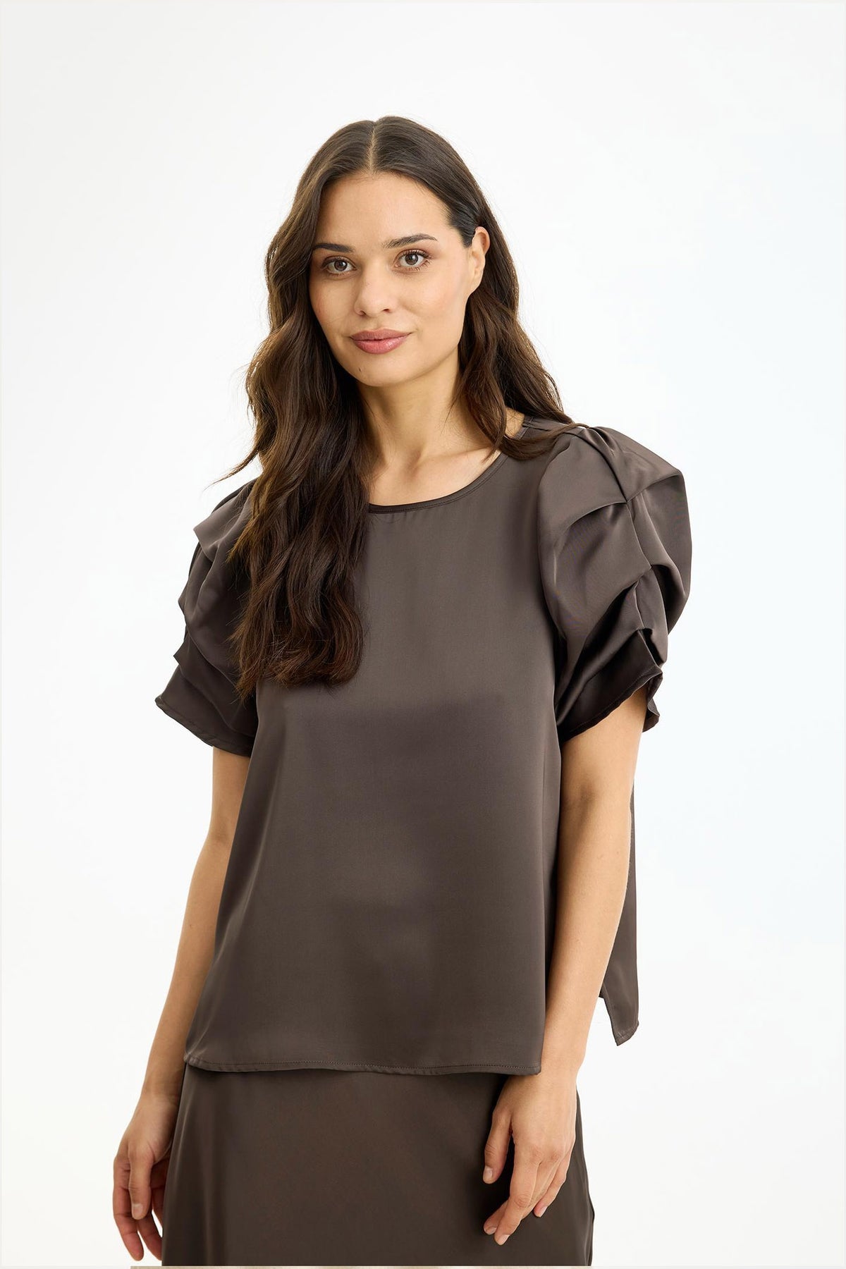 Alexandra blus Brun - 17157