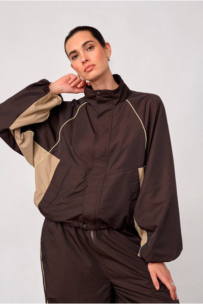 Aloracc Block Jacket Mörkbrun - 500846 Thumbnail