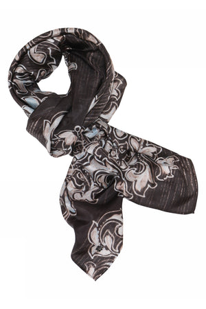 Allis, tryckt sidenscarf 82728-BeigeBrown - 59800/4039