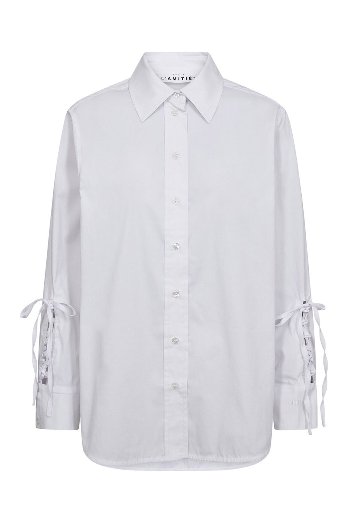 Alvina Pure Tie Shirt White - HL10388