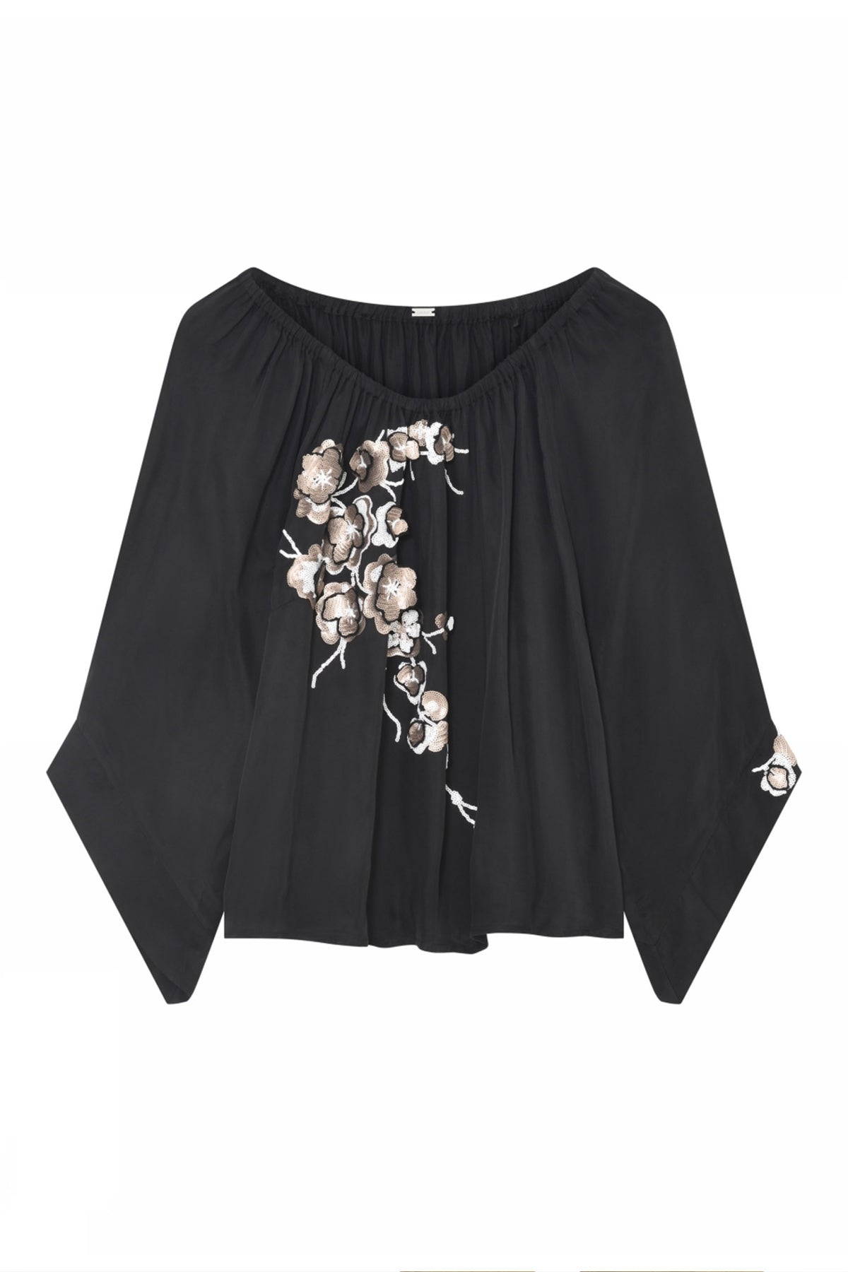 Amalia, broderad blus 1999-Svart - 62606/7647