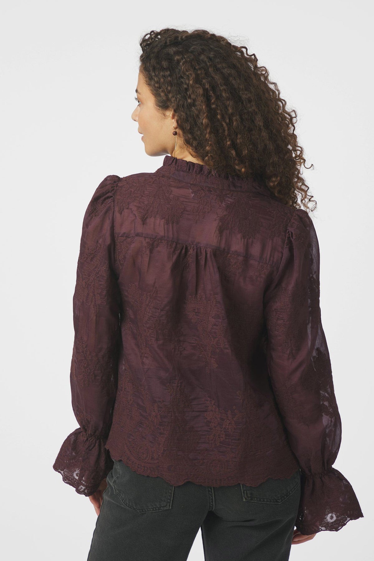 Amara Big Embroidery Burgundy - 163032