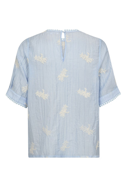 AmeliaCC Emb SS Blouse 23-Pale Blue - 45098 Thumbnail