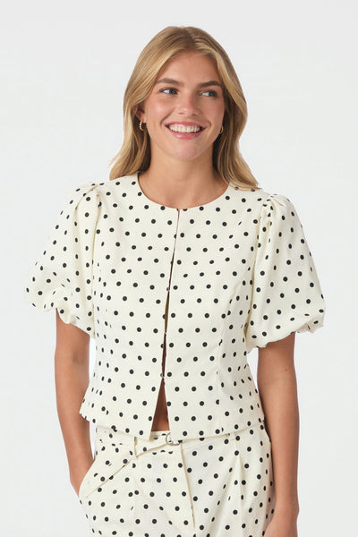 Anela Dot Blouse White - 167821 Thumbnail