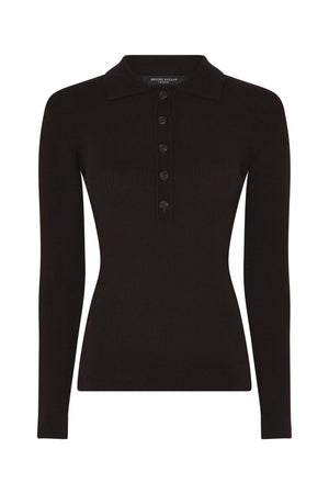 AnemoneBBValea stickad piké Chocolate Brown - BBW5057