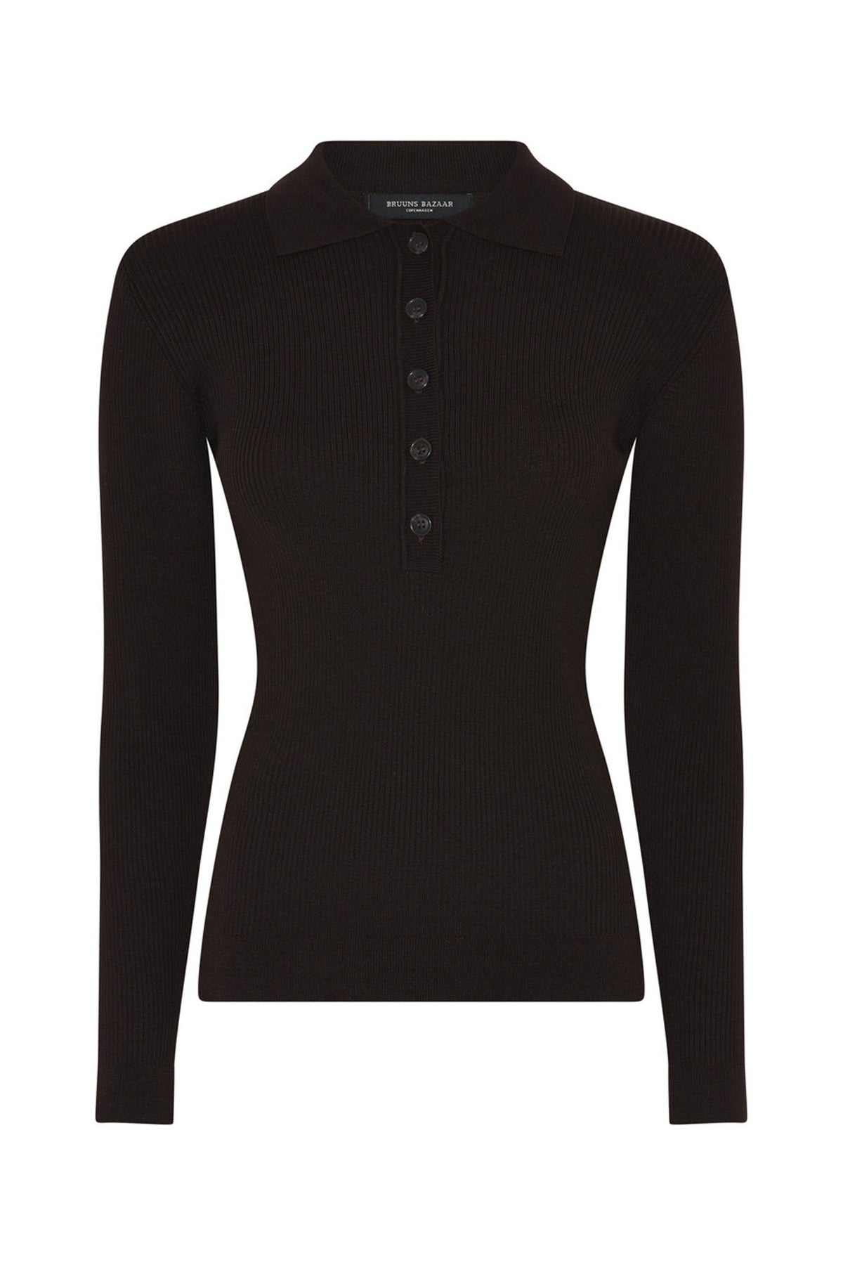 AnemoneBBValea stickad piké Chocolate Brown - BBW5057