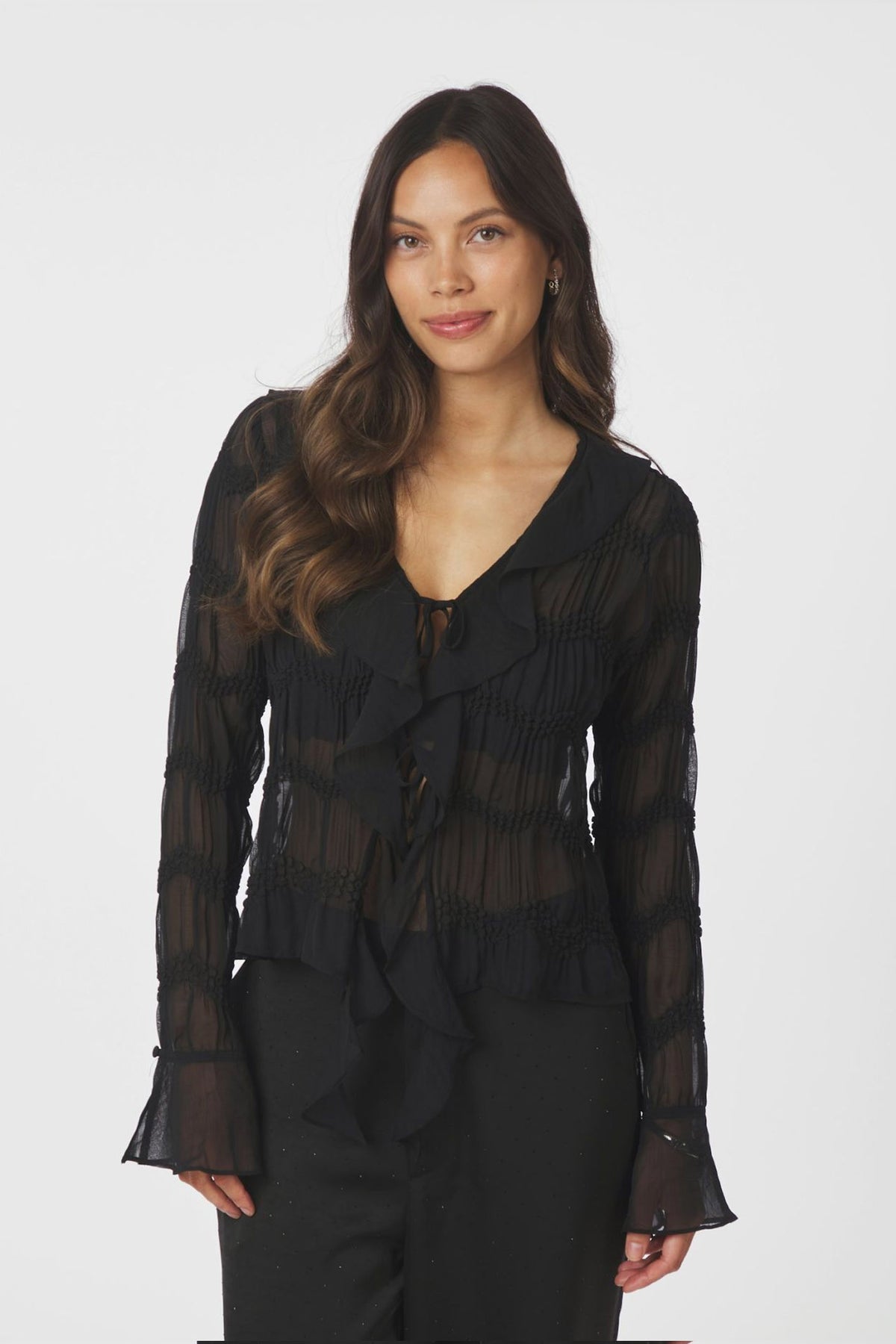 Anika Crepe Chiffon Svart - 167042