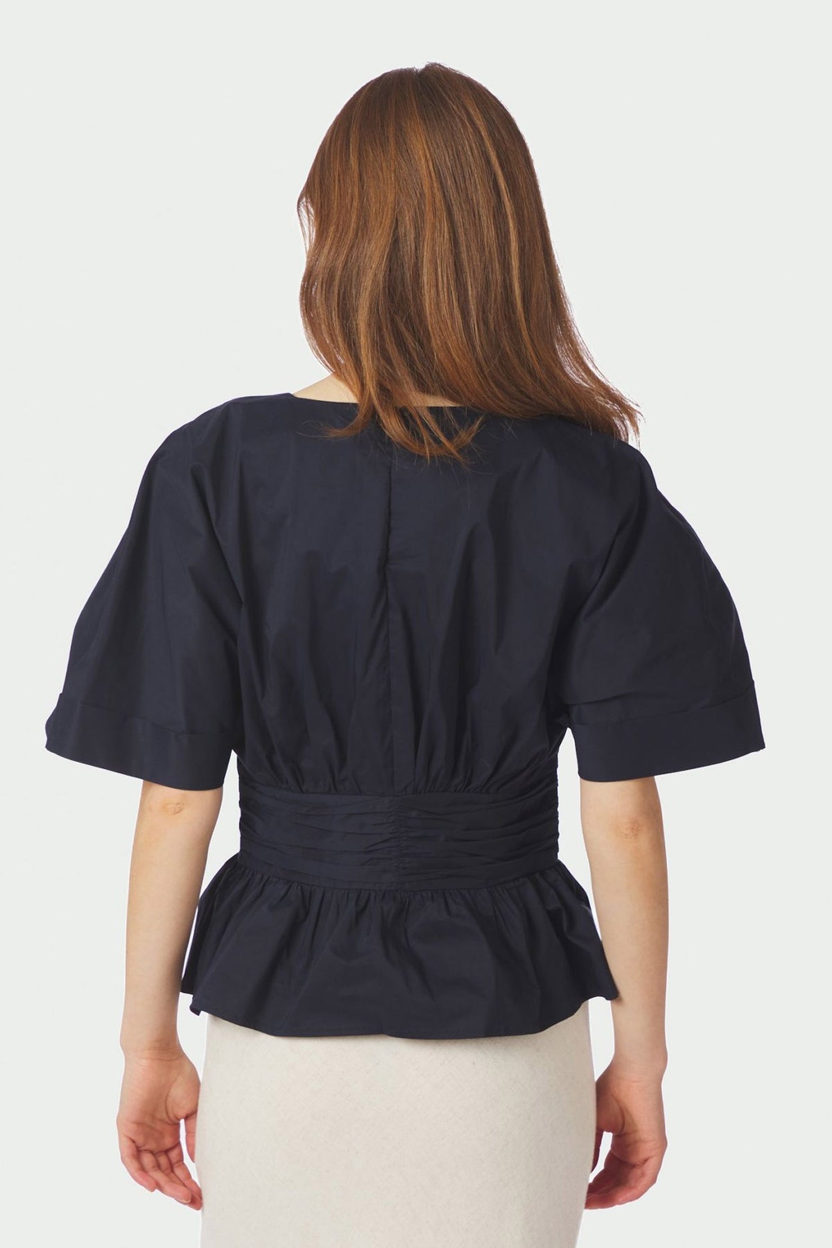 Annegret Poplin Blouse Navy - 162365