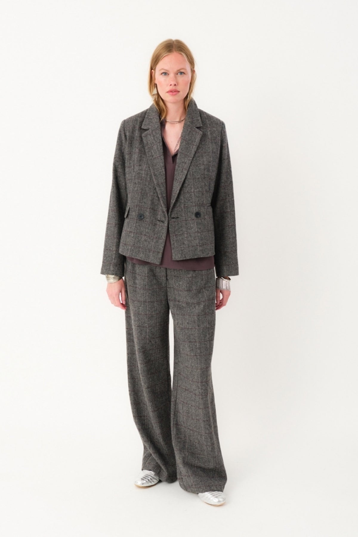 AntonellaLL Short Blazer 10 Grå - 25483-6028