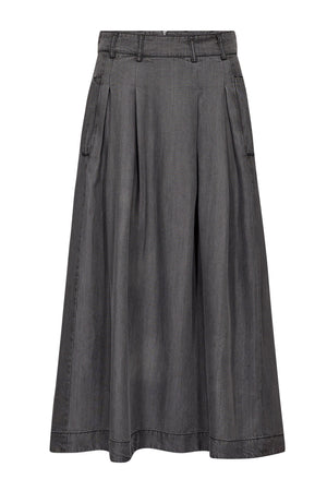 AnyaCC Denim Pleat Skirt 139-Mid Grey - 34181