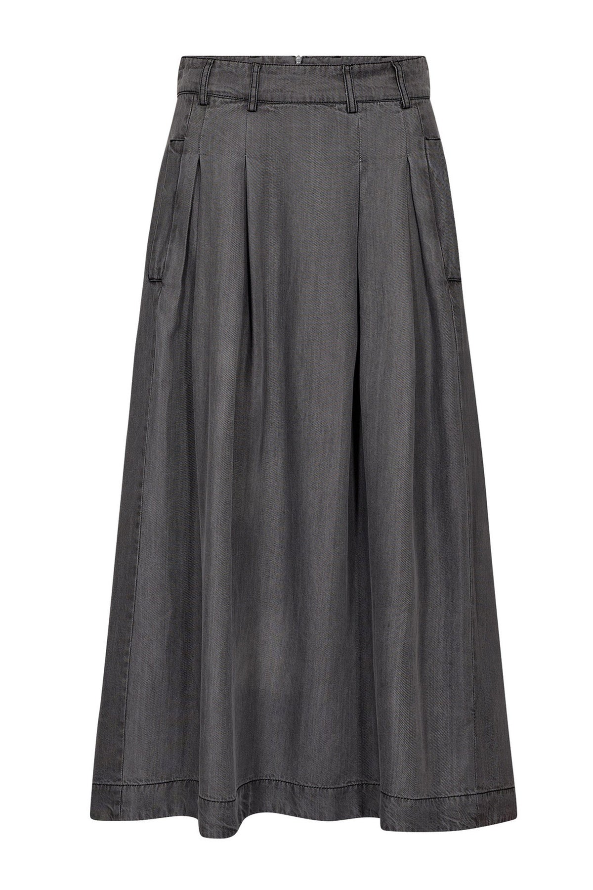 AnyaCC Denim Pleat Skirt 139-Mid Grey - 34181