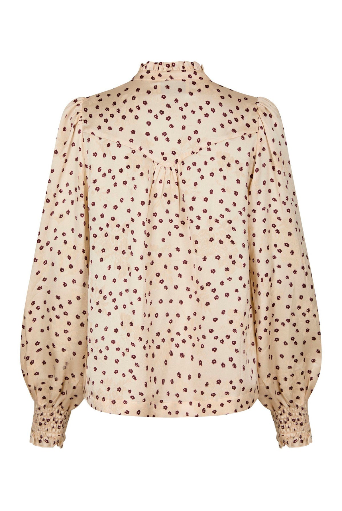 Astrida Flower Jacquard Blus Creme - 170202