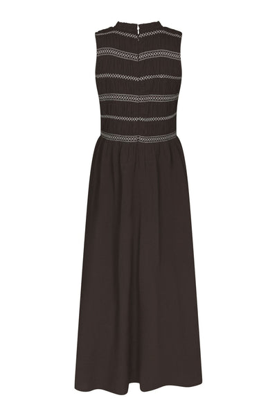 Atika Deco Smock Dress Mörkbrun - 166105 Thumbnail