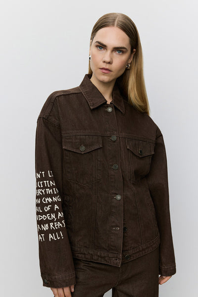 Audreysw Moomin Denim Jacket Dark brown - S263110 Thumbnail