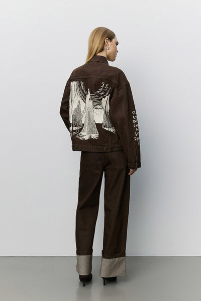 Audreysw Moomin Denim Jacket Dark brown - S263110 Thumbnail