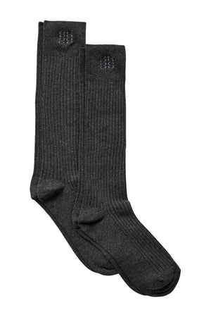 BEATHASW KNEE SOCK x 2 8011 Dark grey melange - SNOS937