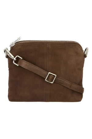 BTFARIANA Suede Bag Coffee Brown w Silver acc. - 180057