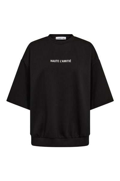 Back Print Studio SS Sweat Black - HL10687 Thumbnail