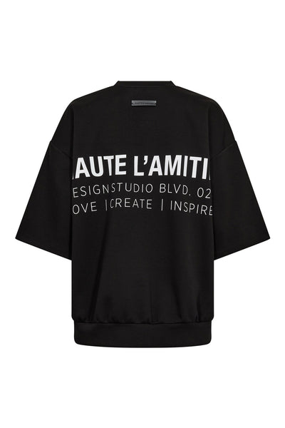 Back Print Studio SS Sweat Black - HL10687 Thumbnail