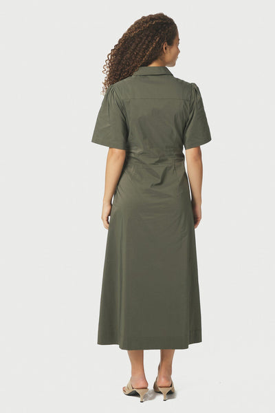 Baia Poplin Dress ARMY - 165343 Thumbnail