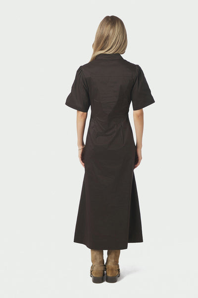 Baia Poplin Dress Chocolate Brown - 165343 Thumbnail