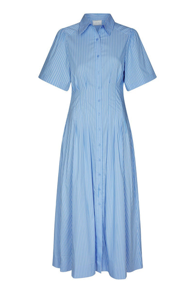 Baia Stripe Poplin Dress Ljusblå - 167585 Thumbnail