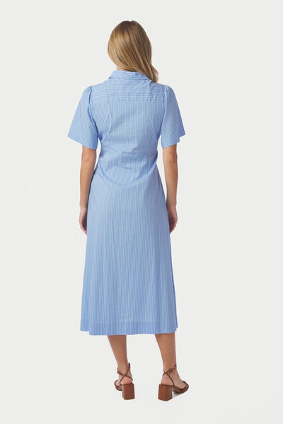 Baia Stripe Poplin Dress Ljusblå - 167585 Thumbnail