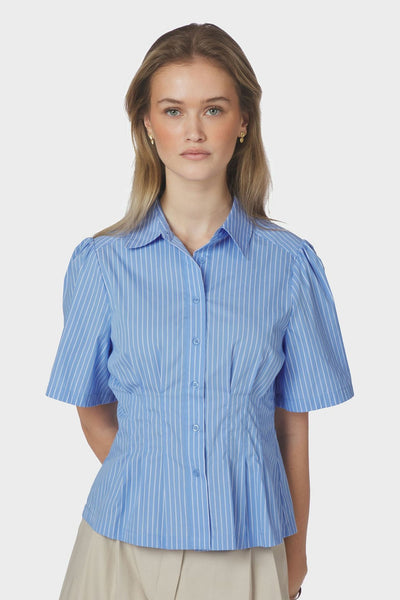 Balara Stripe Poplin Shirt Ljusblå - 169049 Thumbnail