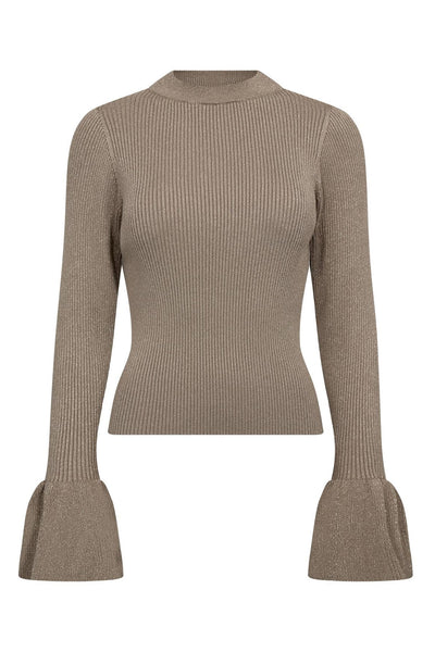BalinCC Lurex Turtleneck Knit 127-Champagne - 32243 Thumbnail