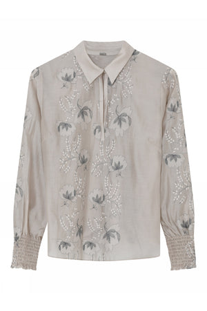 Bayanna, blus 1200-Ljusgrå - 60637/7619