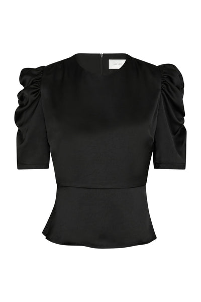 Benua Heavy Sateen Blouse Black - 167069 Thumbnail