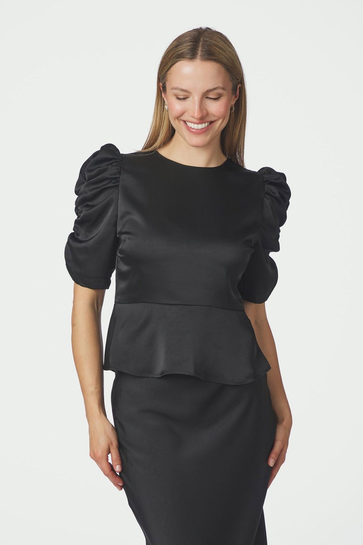 Benua Heavy Sateen Blouse Black - 167069
