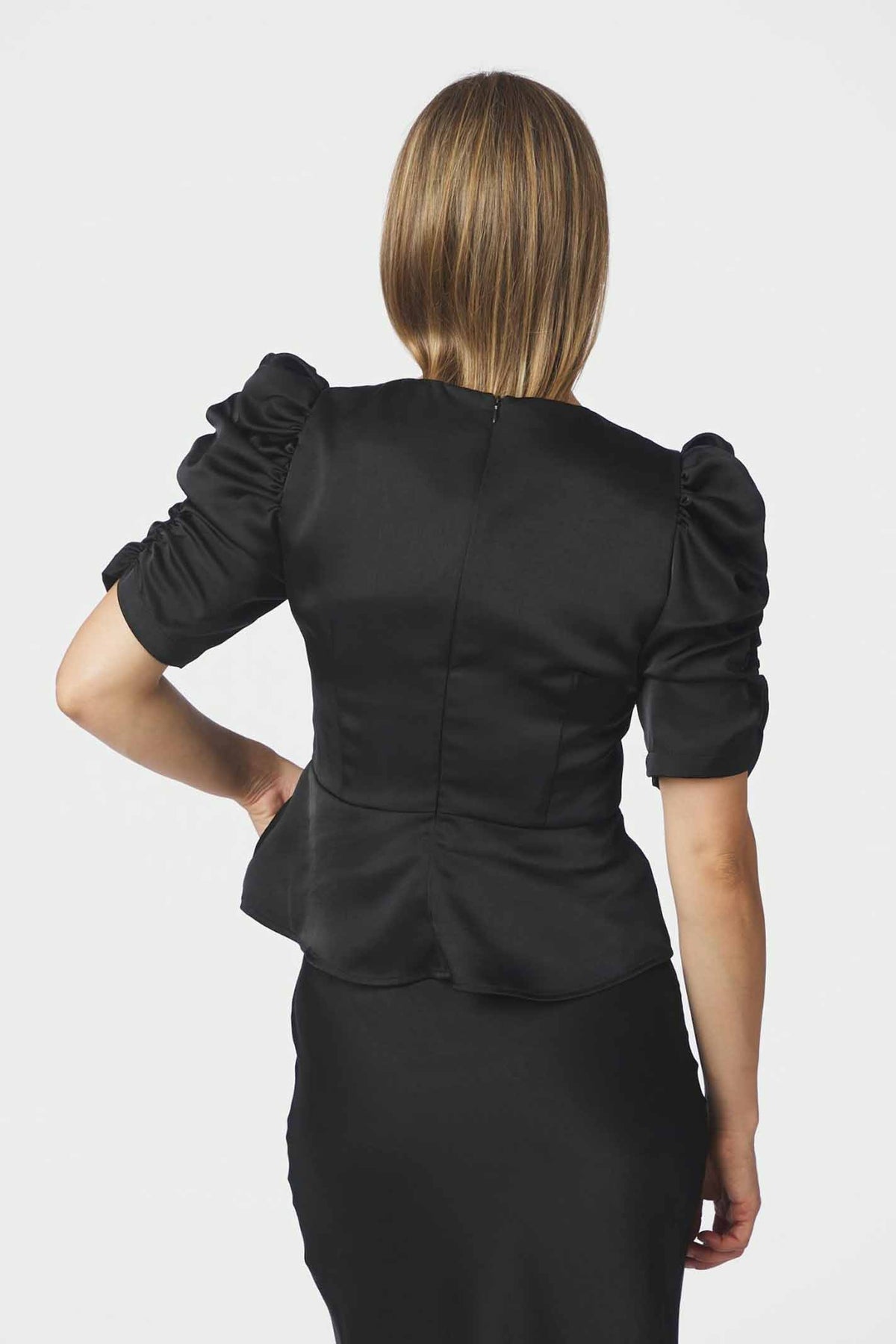 Benua Heavy Sateen Blouse Black - 167069