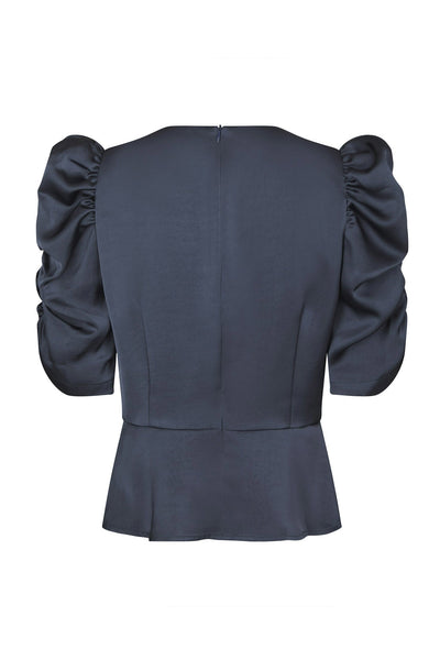 Benua Heavy Sateen Blouse MIDNIGHT BLUE - 167069 Thumbnail