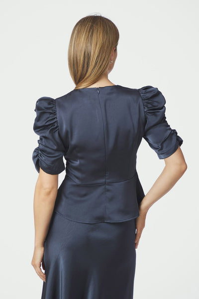 Benua Heavy Sateen Blouse MIDNIGHT BLUE - 167069 Thumbnail