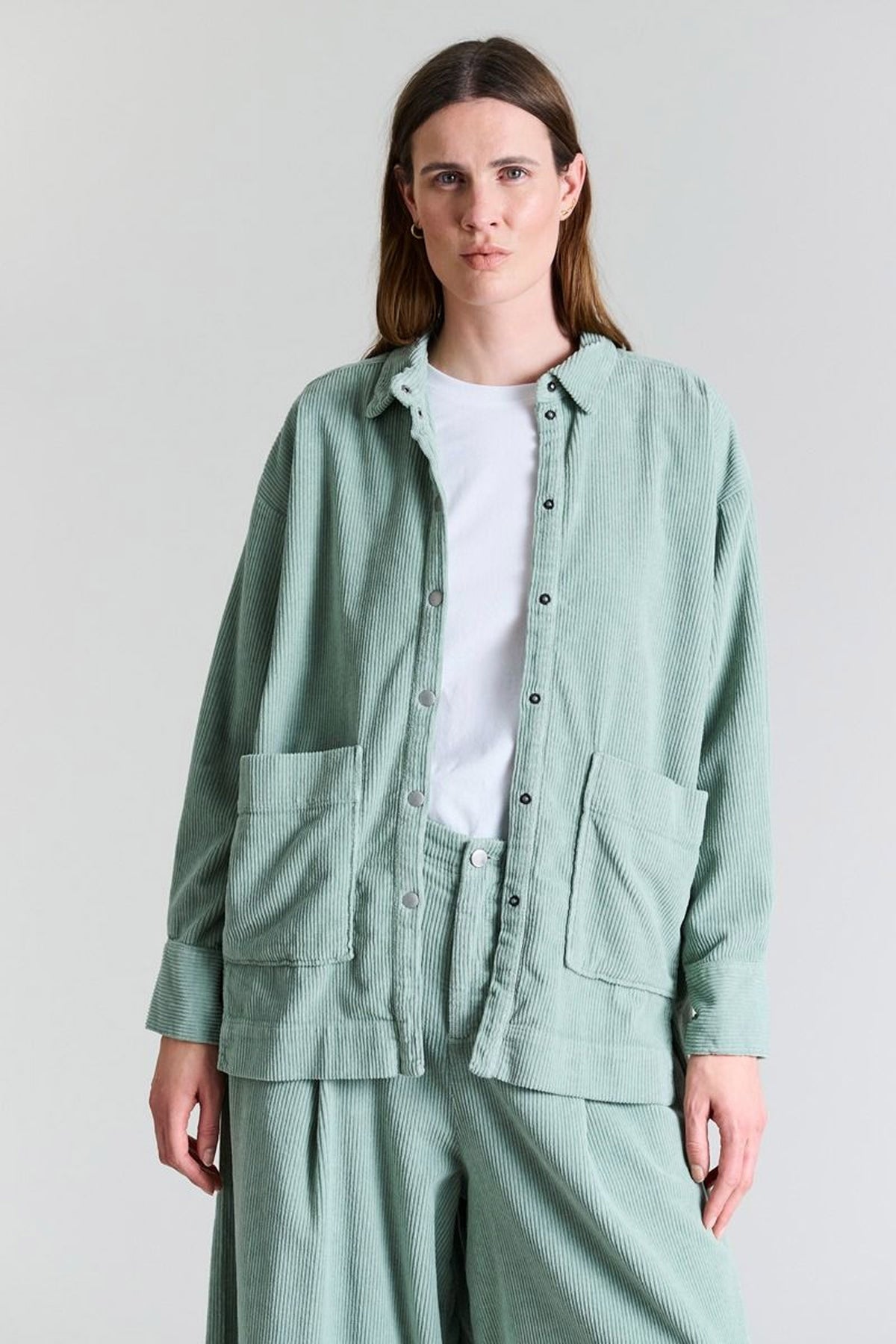 Berubetto lång jacka SAGE GREEN - 257-2443-5395