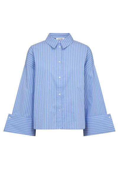 BiancaCC Wide Cuff Shirt 23-Pale Blue - 35940 Thumbnail