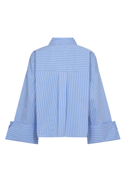 BiancaCC Wide Cuff Shirt 23-Pale Blue - 35940 Thumbnail