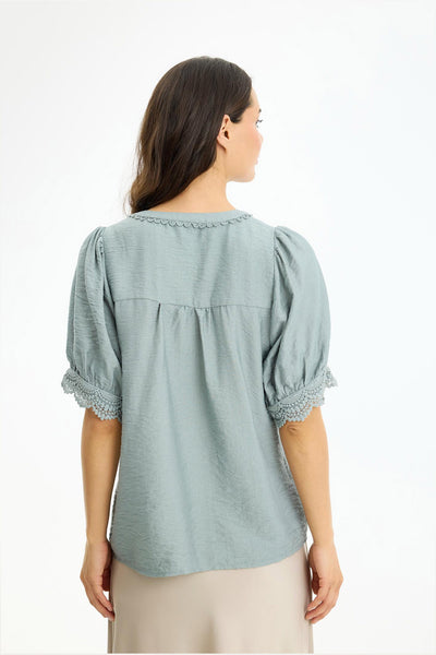 Bianca blouse Thunder blue - 17230 Thumbnail