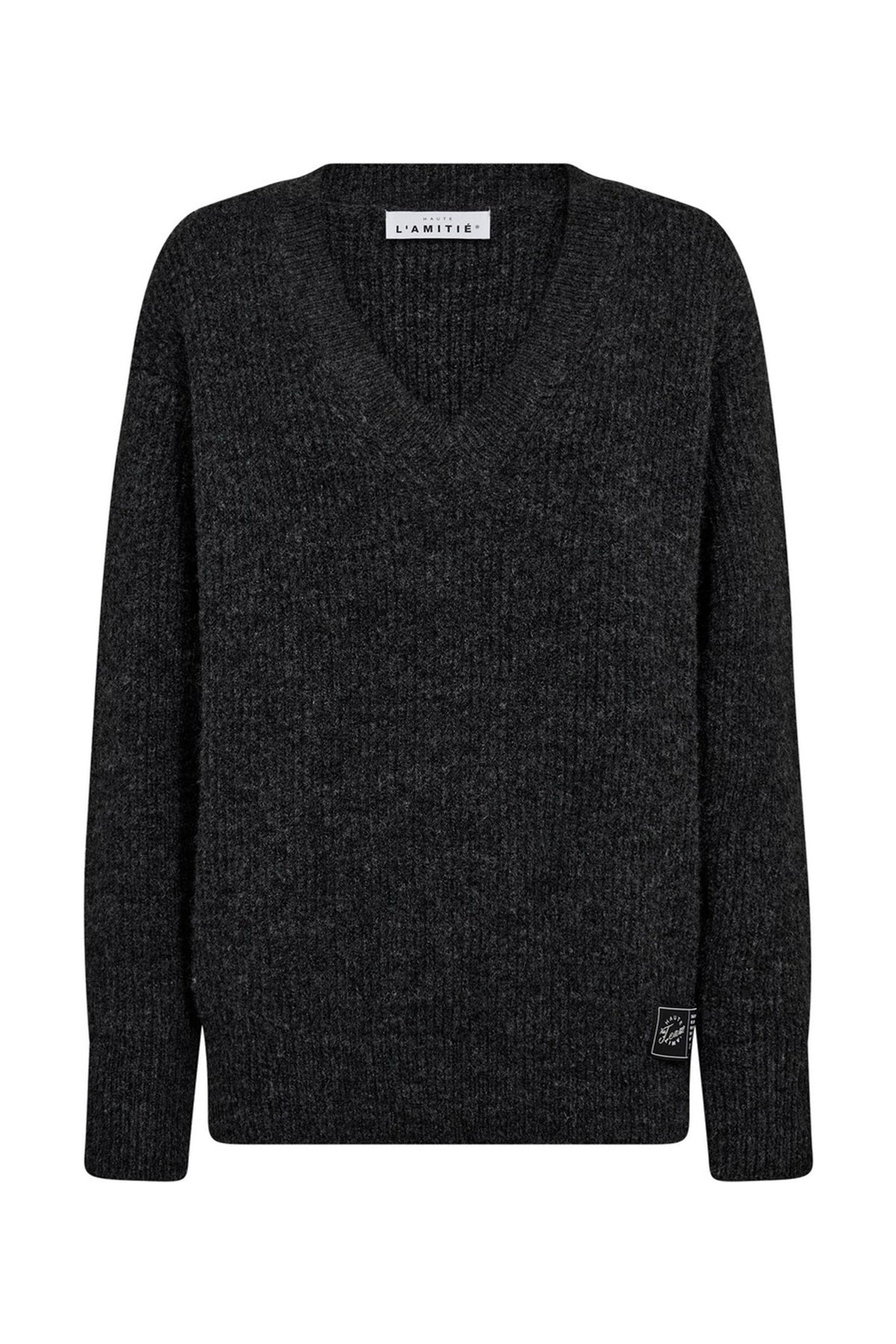 Blossom V-Knit Antracit Melange - HL10325