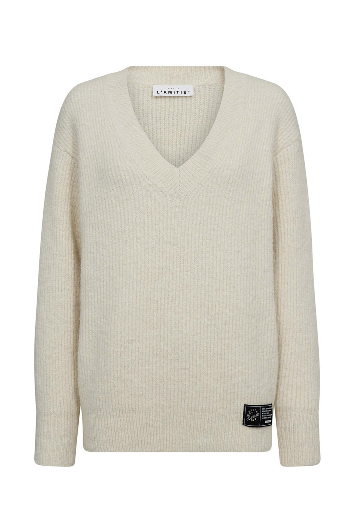 Blossom V-Knit Off-white melange - HL10325