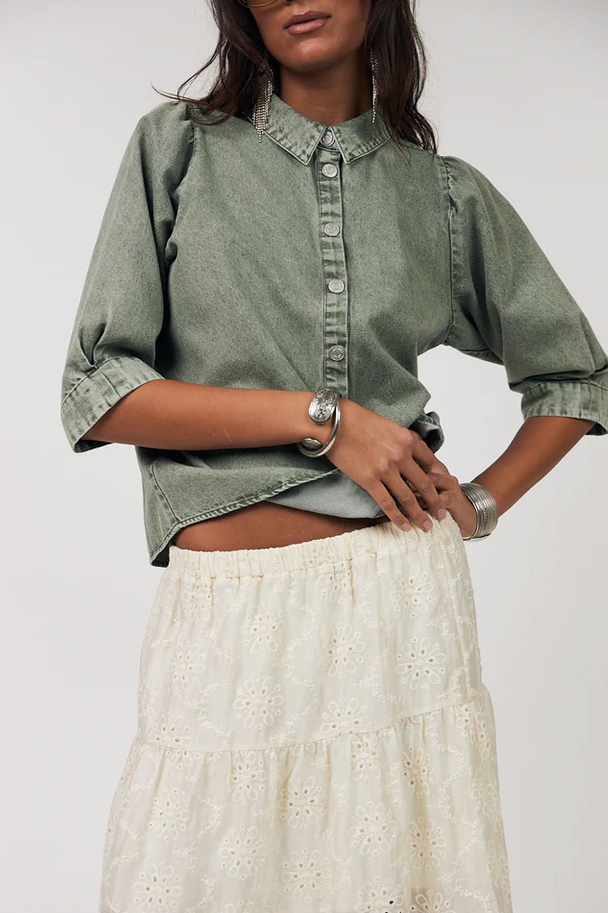 Bonoll Shirt Ss 49 Dusty Green - 26162-1044