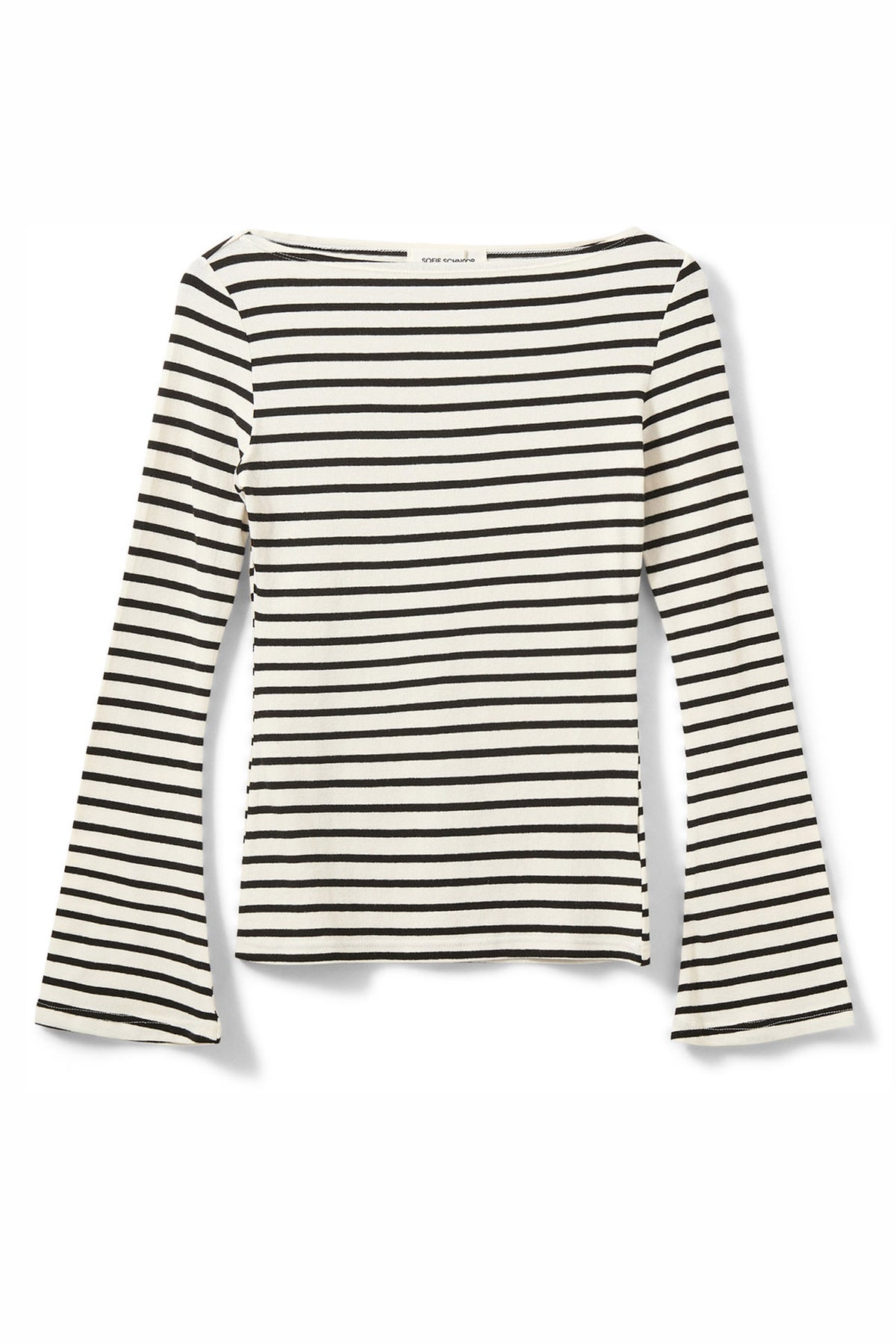CECESW BÅTringad LÅNGÄRMAD T-SHIRT 0139 Vit Svart randig - S261240