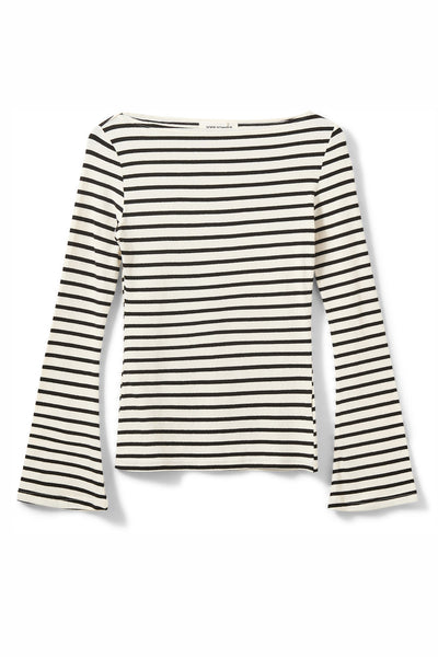 CECESW BÅTringad LÅNGÄRMAD T-SHIRT 0139 Vit Svart randig - S261240 Thumbnail
