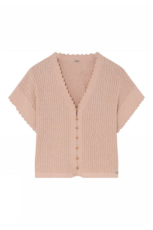 Carly, stickad capekofta 6033-Peach - 61403/3736