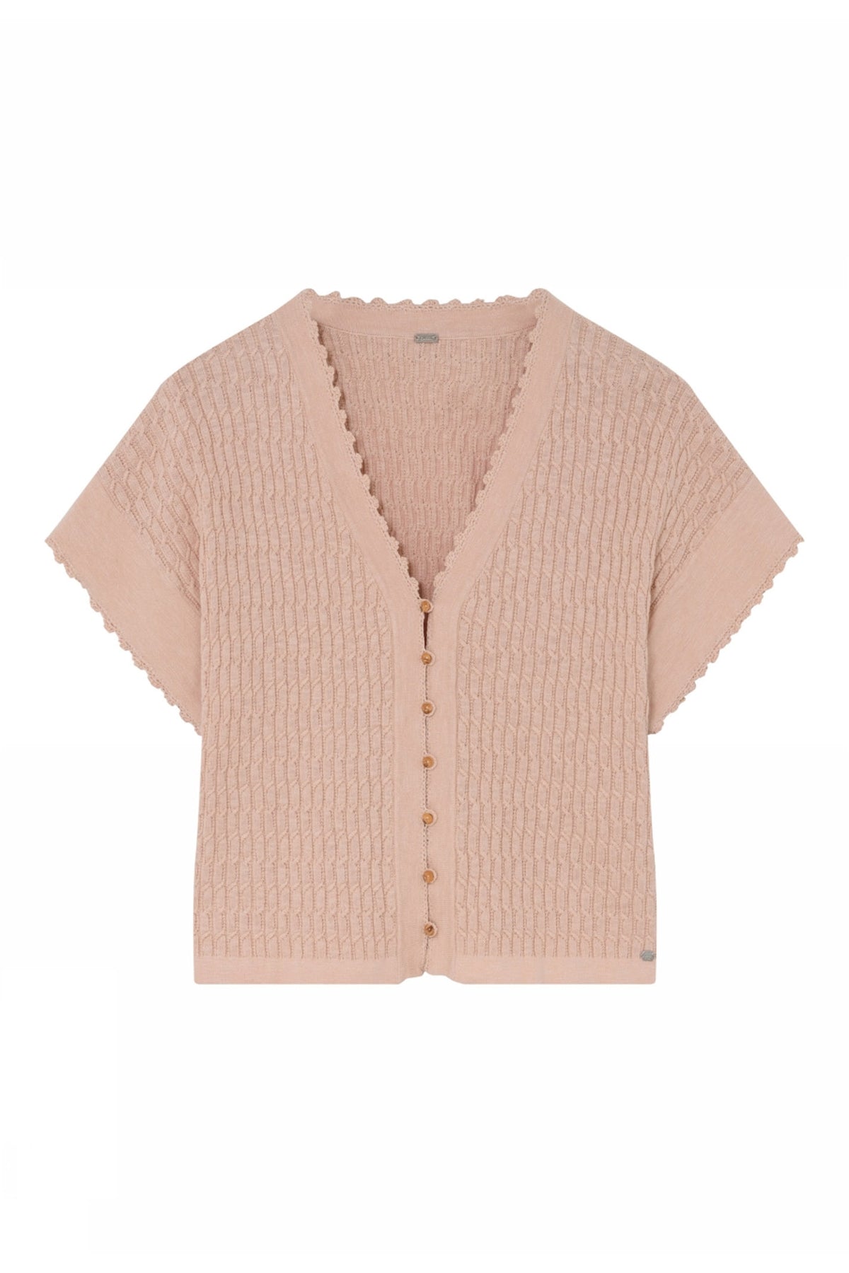 Carly, stickad capekofta 6033-Peach - 61403/3736