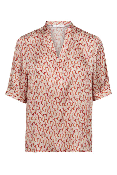 CarmineCC SS V-Blouse 66-Flame - 45153 Thumbnail